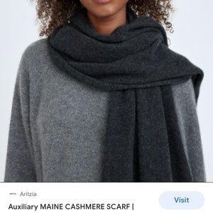 NWT Aritzia Auxiliary Maine Cashmere Scarf in Charcoal